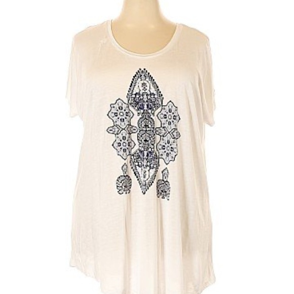 Blue Batik Print Tee